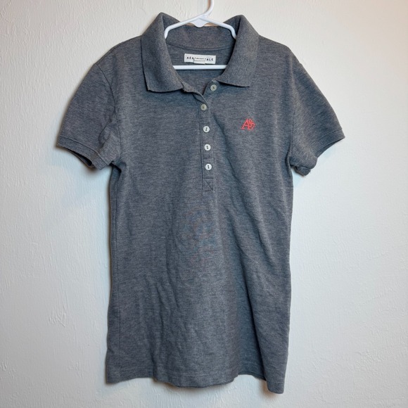 Aeropostale Other - Aeropostale A87 Gray Short Sleeve‎ Polo Shirt Youth Girls Small Casual Stretch
